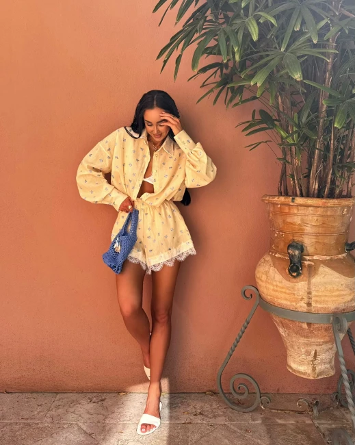 Komplet_Samanta_w_kwiatuszki_żółty_la_milla_7